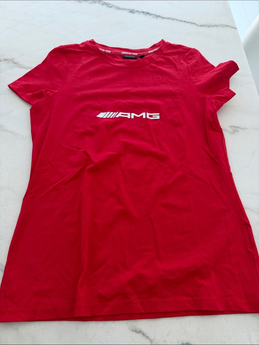 AMG Women’s Short Sleeve Tee in Red